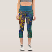 Leggings Capri Digital Mandala jaune bleu et vert (Recto)