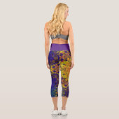 Leggings Capri Digital Mandala jaune bleu et violet (Verso)