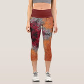 Leggings Capri Digital Mandala rouge orange et bleu (Recto)