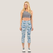 Leggings Capri Dinosaur Motif bleu (Recto)