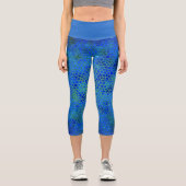 Leggings Capri Dinosaure bleu caché (Recto)