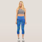 Leggings Capri Dinosaure bleu caché (Recto)