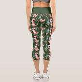 Leggings Capri dinosaure de l'arbre de Noël super disco (Verso)