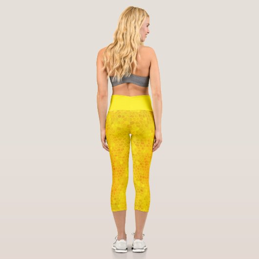 Leggings Capri Dinosaure d'or caché (Verso)