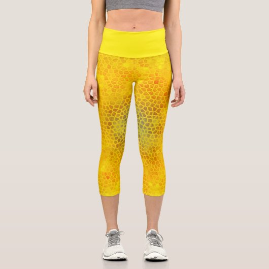 Leggings Capri Dinosaure d'or caché (Recto)