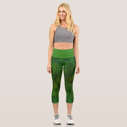Leggings Capri Dinosaure Vert Caché (Recto)