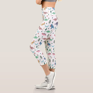 Leggings Capri Dinosaures festifs Motif de Noël
