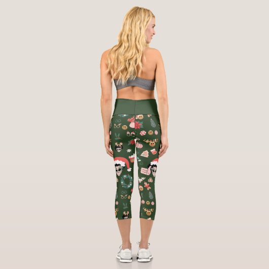 Leggings Capri Disco de Noël super père Noël alien (Verso)