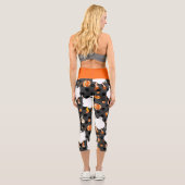 Leggings Capri disco halloween africaine fantôme orange (Verso)