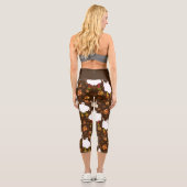 Leggings Capri disco halloween ghost africain brun (Verso)