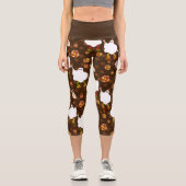 Leggings Capri disco halloween ghost africain brun (Recto)