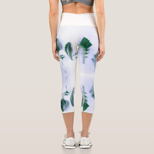 Leggings Capri Diverses Formes Vert Feuille Nature (Verso)