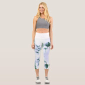 Leggings Capri Diverses Formes Vert Feuille Nature (Recto)
