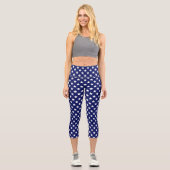 Leggings Capri DIY Colours Stars White Navy (Recto)