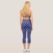 Leggings Capri DIY Colours Stars White Navy (Verso)