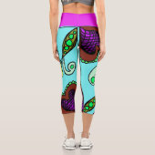 Leggings Capri Doodle 103 Rose Abstrait Capri (Verso)