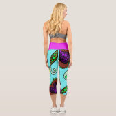 Leggings Capri Doodle 103 Rose Abstrait Capri (Verso)