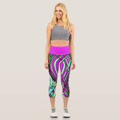 Leggings Capri Doodle 103 Rose Abstrait Capri (Recto)