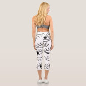 Leggings Capri Doodle eye, motif créatif sans couture. (Verso)