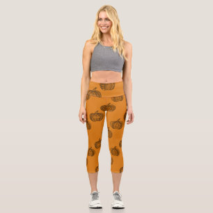 Leggings Capri Doodles d'Halloween boho mandala citrouilles Autom