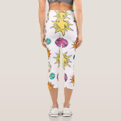 Leggings Capri Doodles spatiaux Arrière - plan cosmique (Verso)