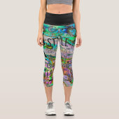 Leggings Capri Doodling en style Capris haut taille (Recto)