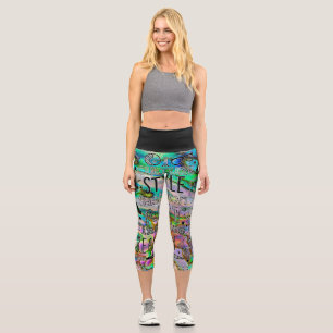 Leggings Capri Doodling en style Capris haut taille