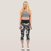Leggings Capri Dose de marguerite N&B  (Recto)