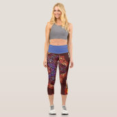 Leggings Capri Dot Mandala Bleu orange et violet (Recto)