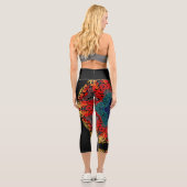 Leggings Capri Dot Mandala Fleur Jaune Bleu et Rouge (Verso)