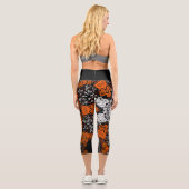 Leggings Capri Dot Mandala Flower blanc orange et noir (Verso)