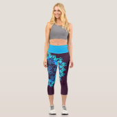 Leggings Capri Dot Mandala Flower bleu et violet (Recto)