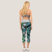 Leggings Capri Dot Mandala Flower bleu vert et gris (Verso)
