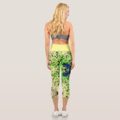 Leggings Capri Dot Mandala Flower bleu vert et jaune (Verso)