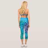 Leggings Capri Dot Mandala Flower Blue vert et violet (Verso)