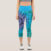 Leggings Capri Dot Mandala Flower Blue vert et violet (Recto)