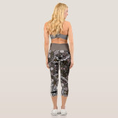 Leggings Capri Dot Mandala Flower Brown et blanc (Verso)