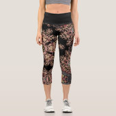 Leggings Capri Dot Mandala Flower Brown et gris (Recto)