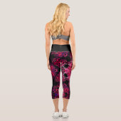 Leggings Capri Dot Mandala Flower rose et violet (Verso)