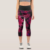 Leggings Capri Dot Mandala Flower rose et violet (Recto)