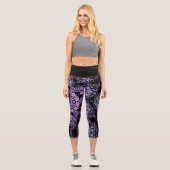 Leggings Capri Dot Mandala Flower rose et violet (Recto)