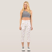 Leggings Capri Dots d'or pour filles Confetti White Design (Recto)