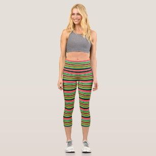 Leggings Capri Douces rayures colorées