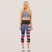 Leggings Capri Drapeau Américain 4 E De Juillet Célébration Leggi (Recto)