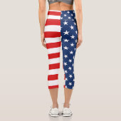 Leggings Capri Drapeau américain 4 juillet (Verso)