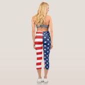 Leggings Capri Drapeau américain 4 juillet (Verso)