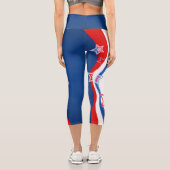 Leggings Capri drapeau américain Abstrait couleurs étoiles & rayu (Verso)