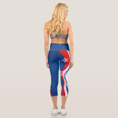 Leggings Capri drapeau américain Abstrait couleurs étoiles & rayu (Verso)