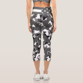 Leggings Capri Drapeau américain Camion militaire d'hiver (Verso)