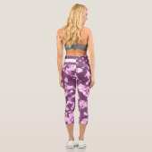Leggings Capri Drapeau américain Camion militaire rose (Verso)